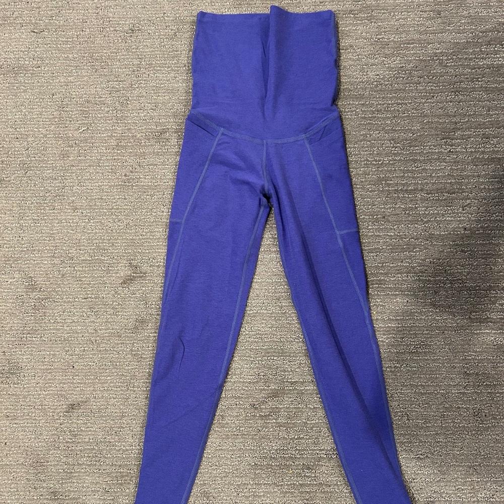 Spacedye Love the Bump Maternity Pocket Midi Legging - Ultra Violet Heather